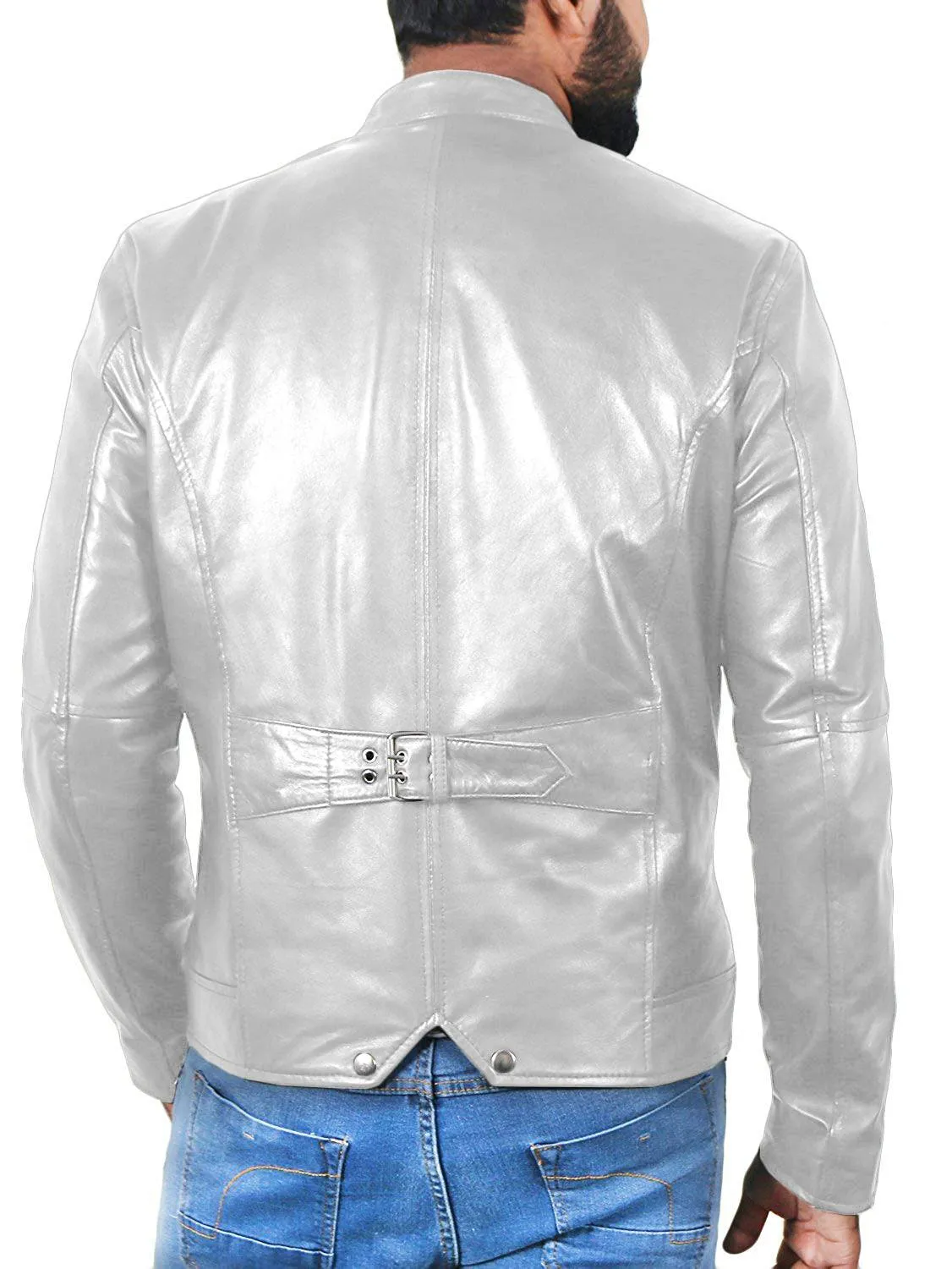 Leather Jackets Hub Mens Genuine Lambskin Leather Jacket (Black, Racer Jacket) - 1501007