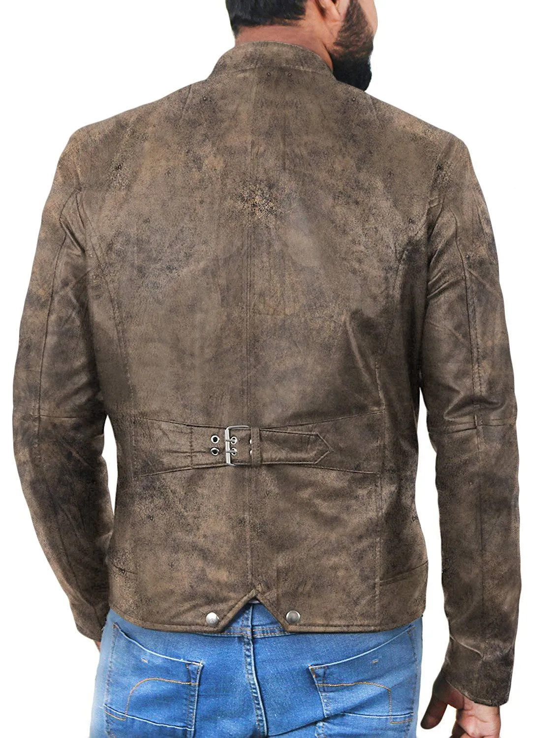 Leather Jackets Hub Mens Genuine Lambskin Leather Jacket (Black, Racer Jacket) - 1501007