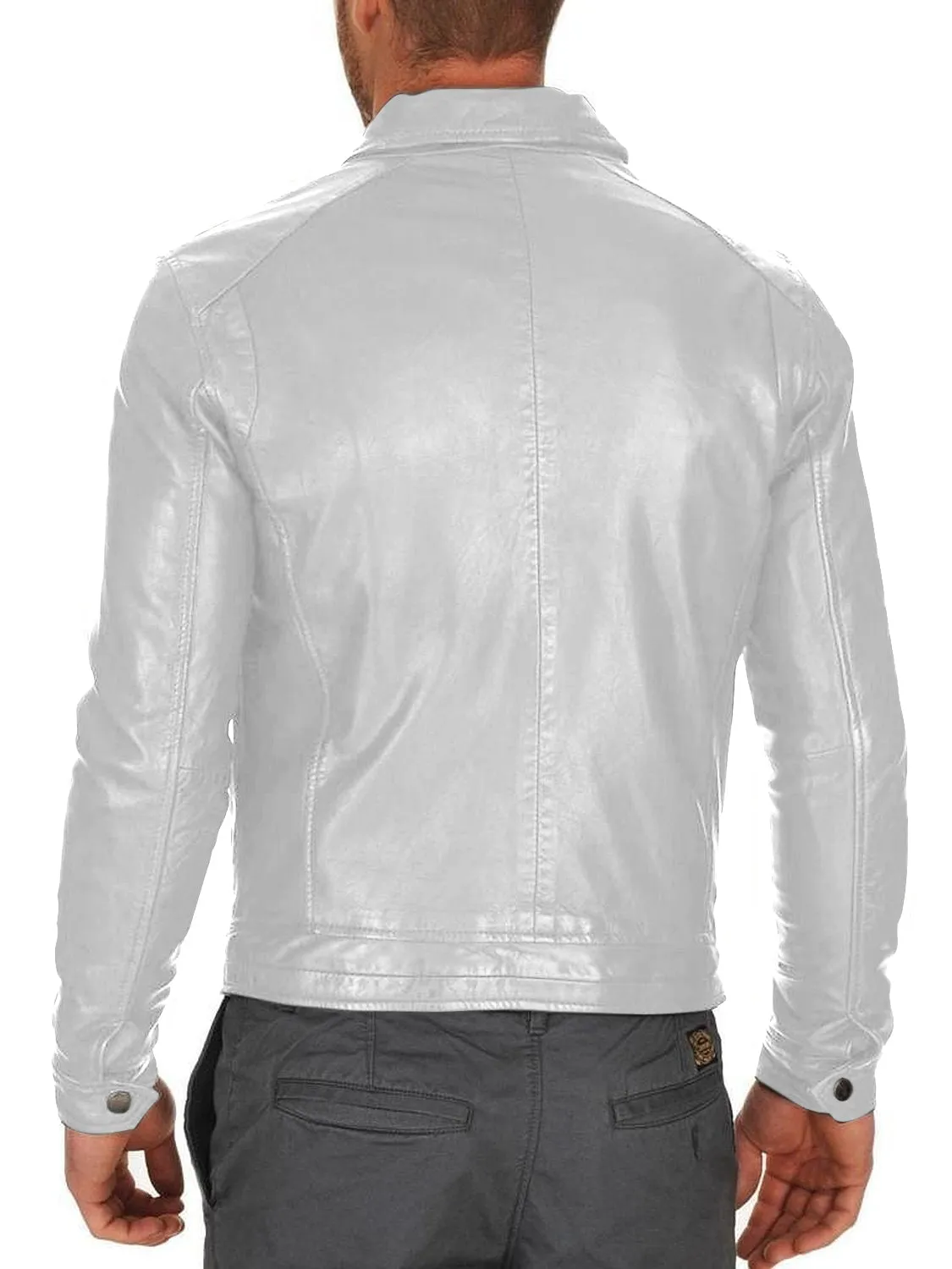 Leather Jackets Hub Mens Genuine Lambskin Leather Jacket (Black, Regal Jacket) - 1501085