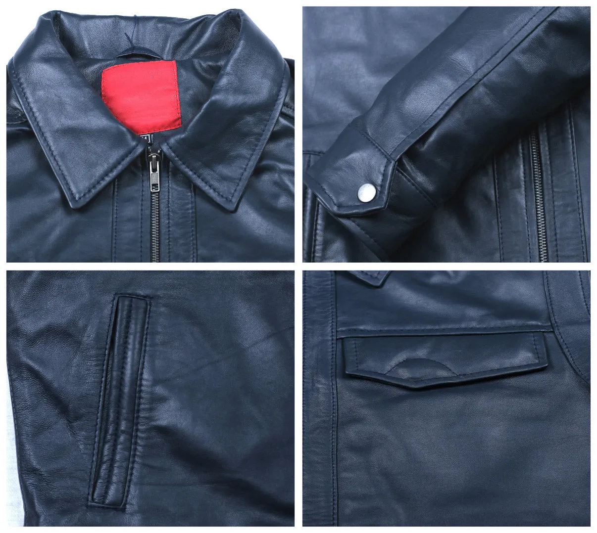 Leather Jackets Hub Mens Genuine Lambskin Leather Jacket (Black, Regal Jacket) - 1501085