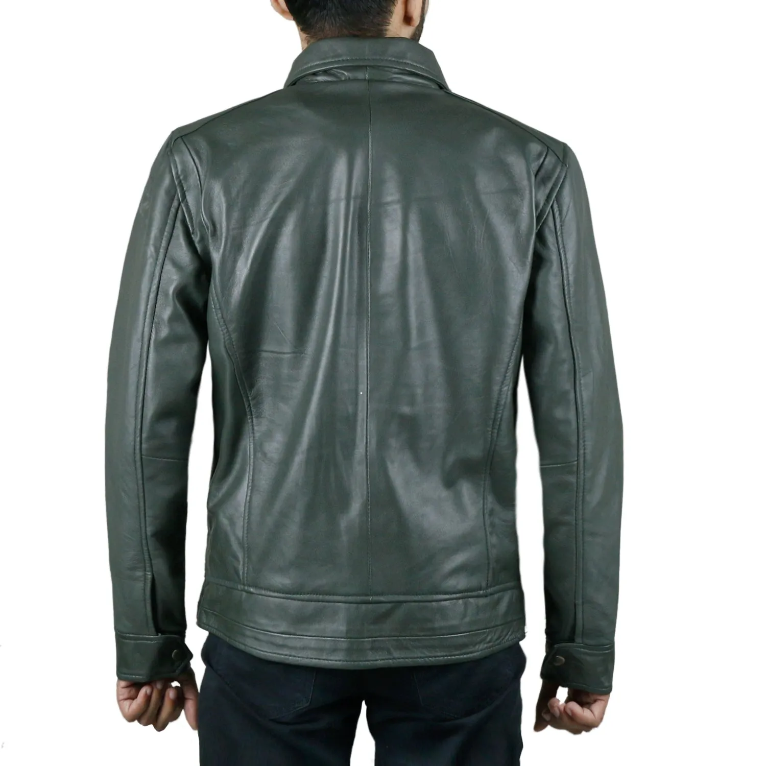 Leather Jackets Hub Mens Genuine Lambskin Leather Jacket (Black, Regal Jacket) - 1501085