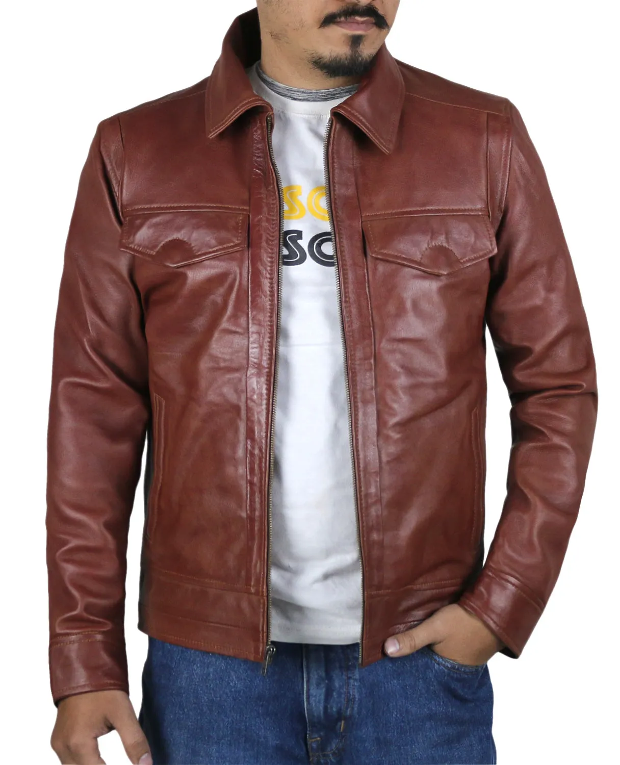 Leather Jackets Hub Mens Genuine Lambskin Leather Jacket (Black, Regal Jacket) - 1501085