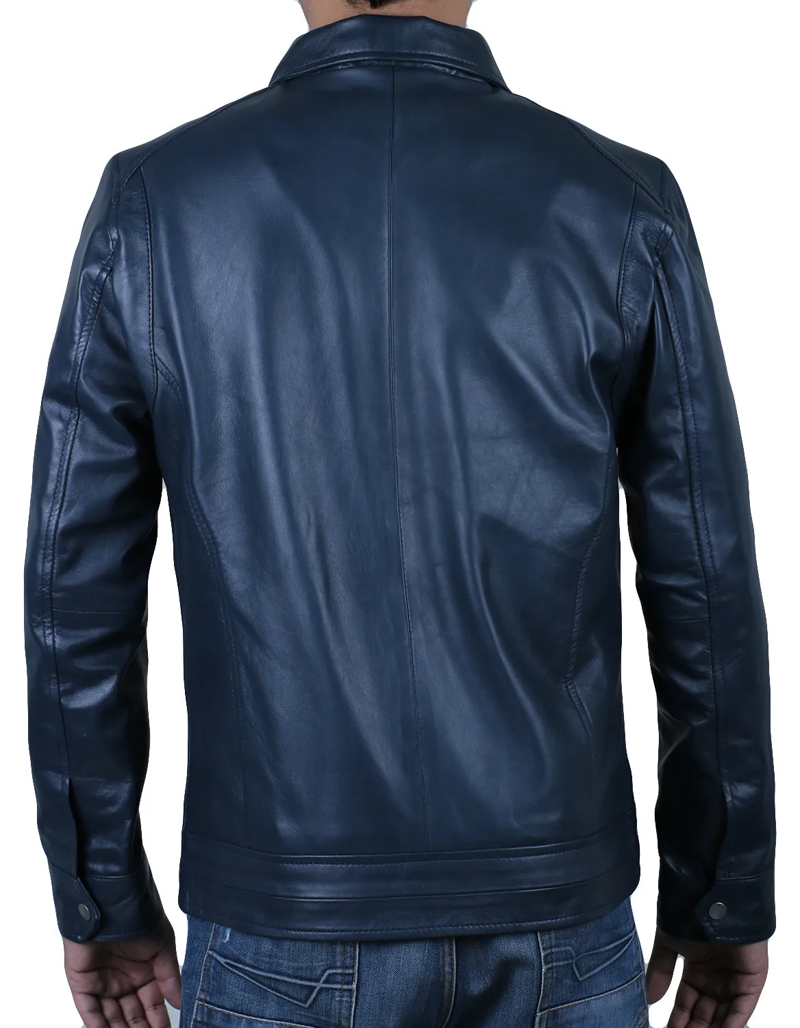 Leather Jackets Hub Mens Genuine Lambskin Leather Jacket (Black, Regal Jacket) - 1501085