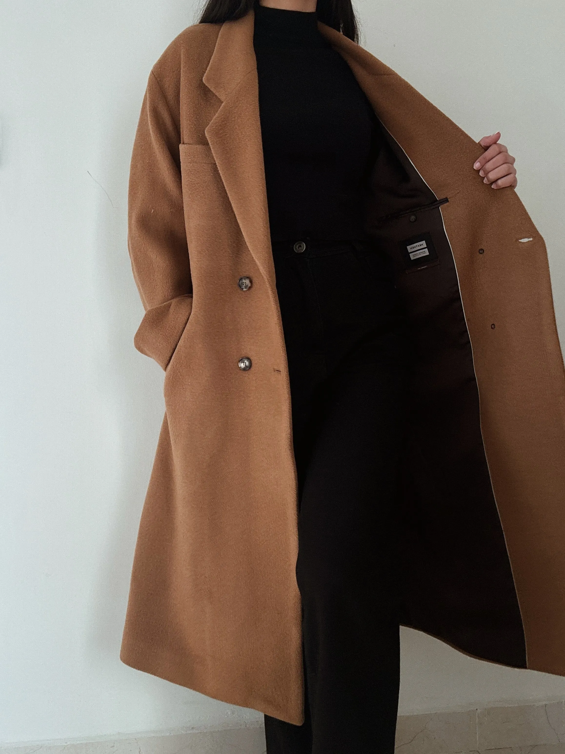 Long Camel Coat (90%Wool)