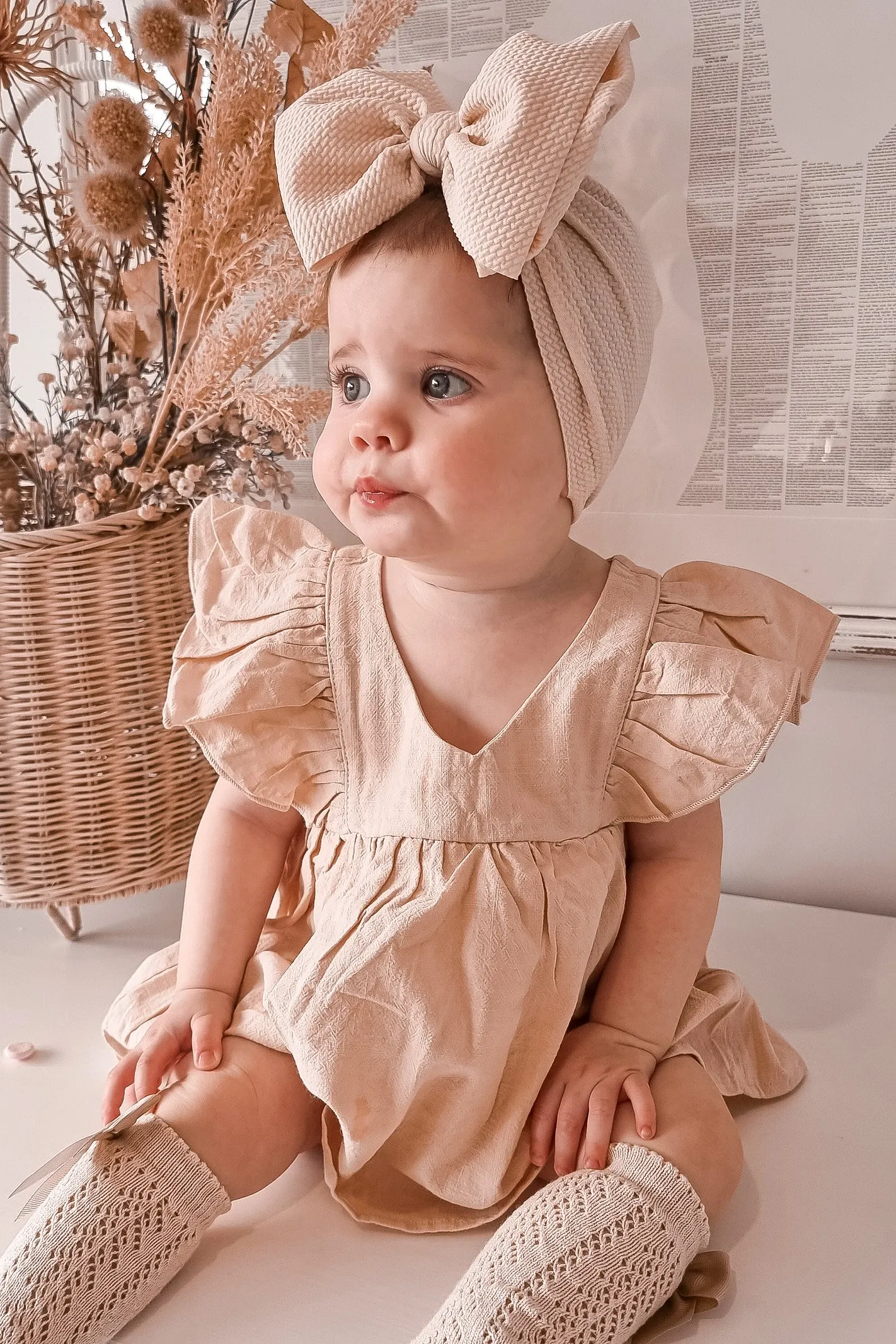 LOVE ME NOT LINEN DRESS / BEIGE