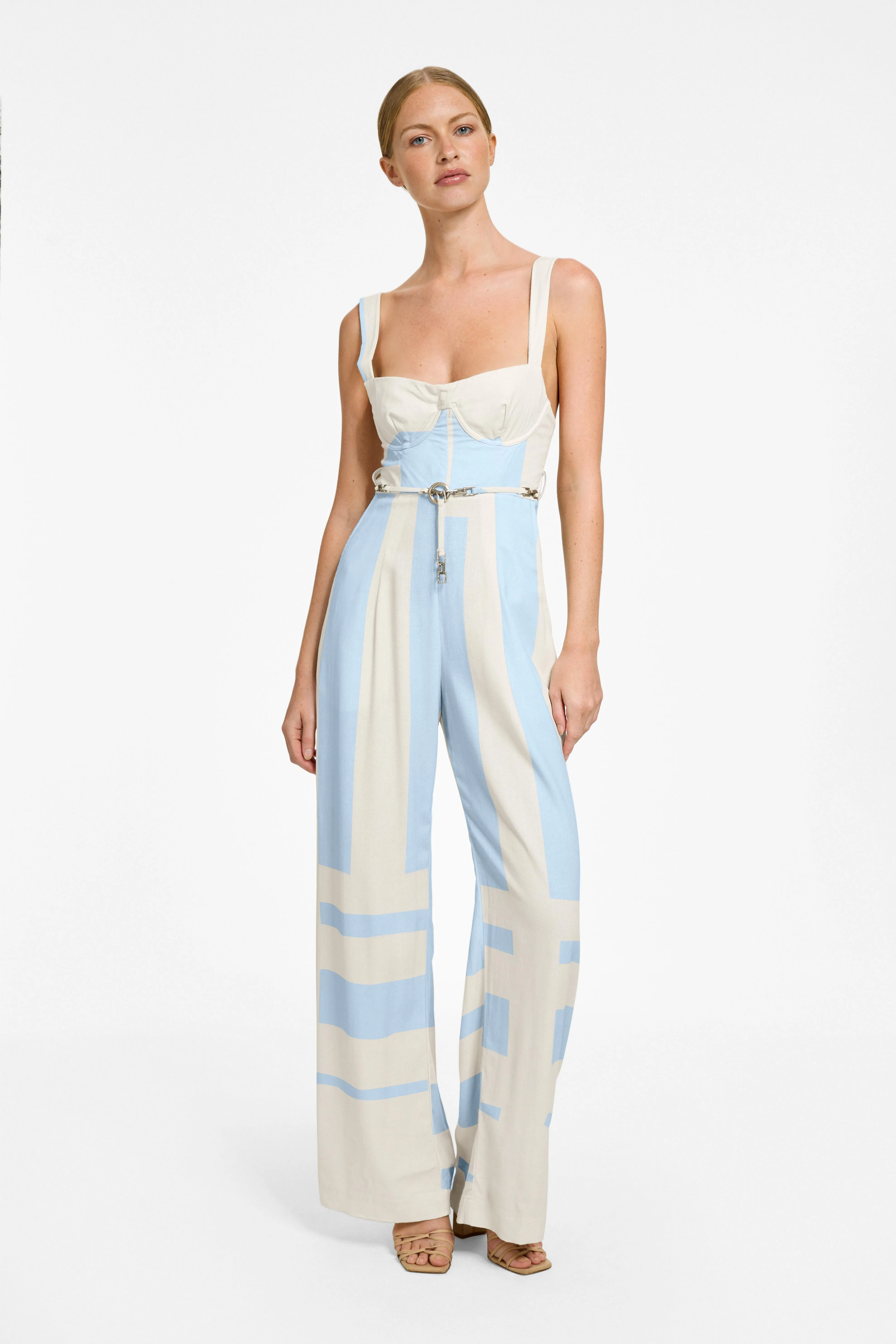 Mae Jumpsuit - Deco Print Linen