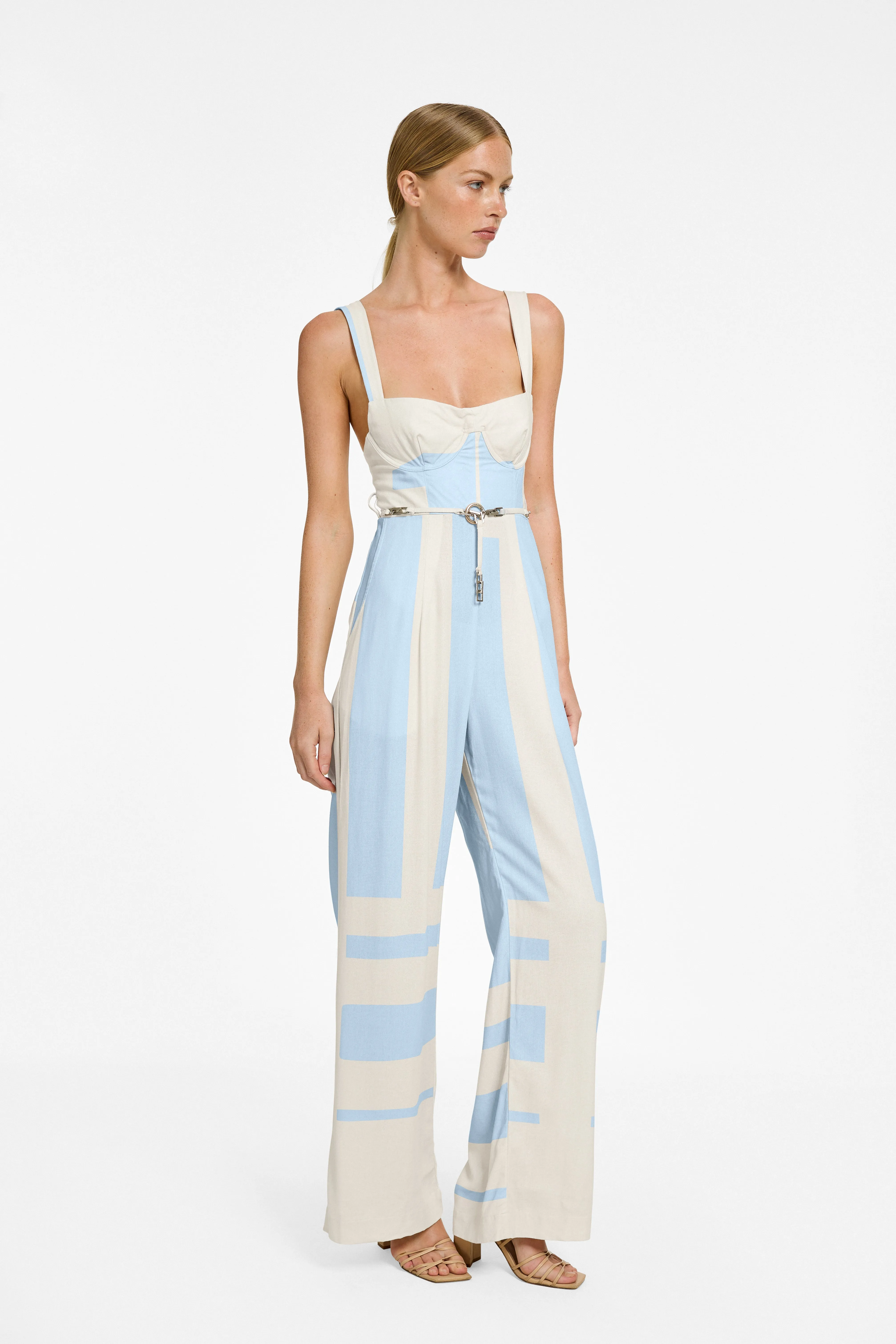 Mae Jumpsuit - Deco Print Linen