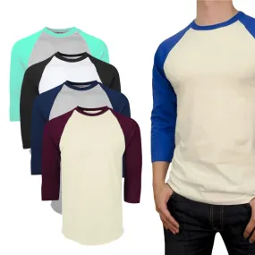 Men's 3/4 Raglan Sleeve Casual T-Shirt