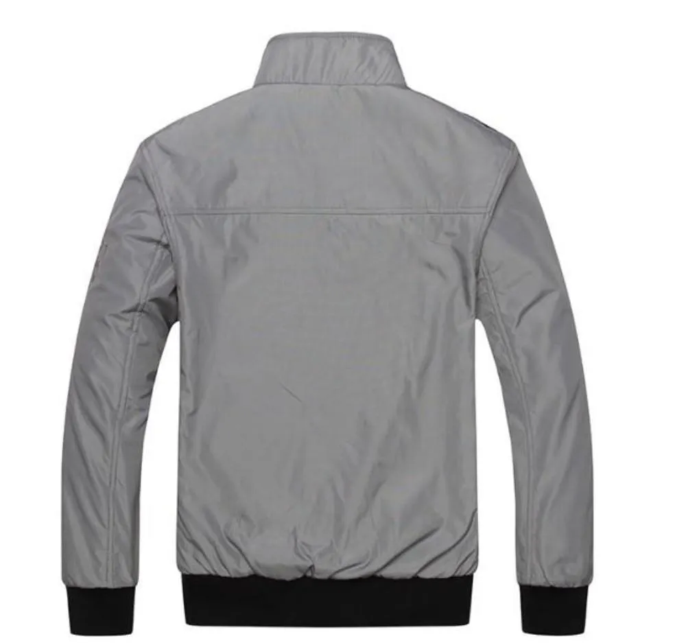 Mens Casual Daily Zipper Stand Collar Jacket