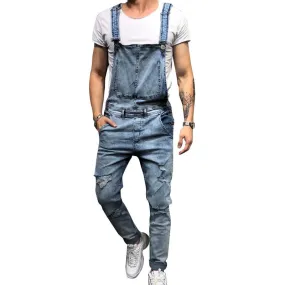 Men's Casual Ripped Denim Jumpsuit 71368667Y