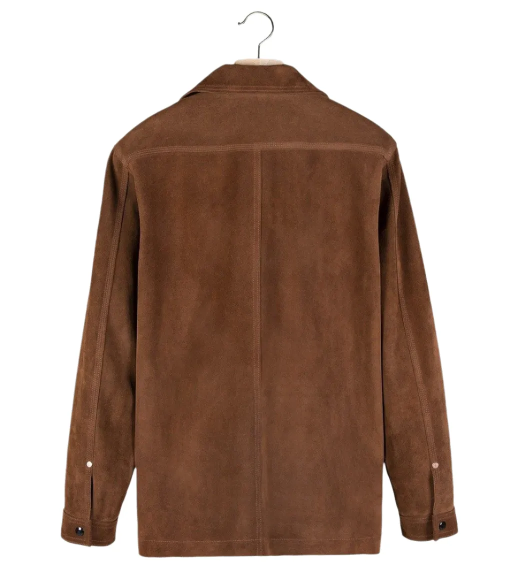 Men's Dark Brown Suede Shirt