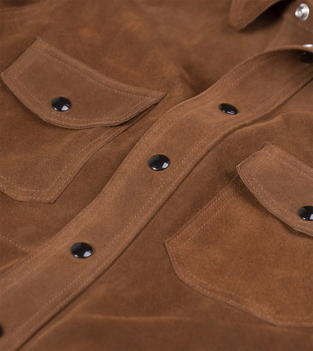 Men's Dark Brown Suede Shirt