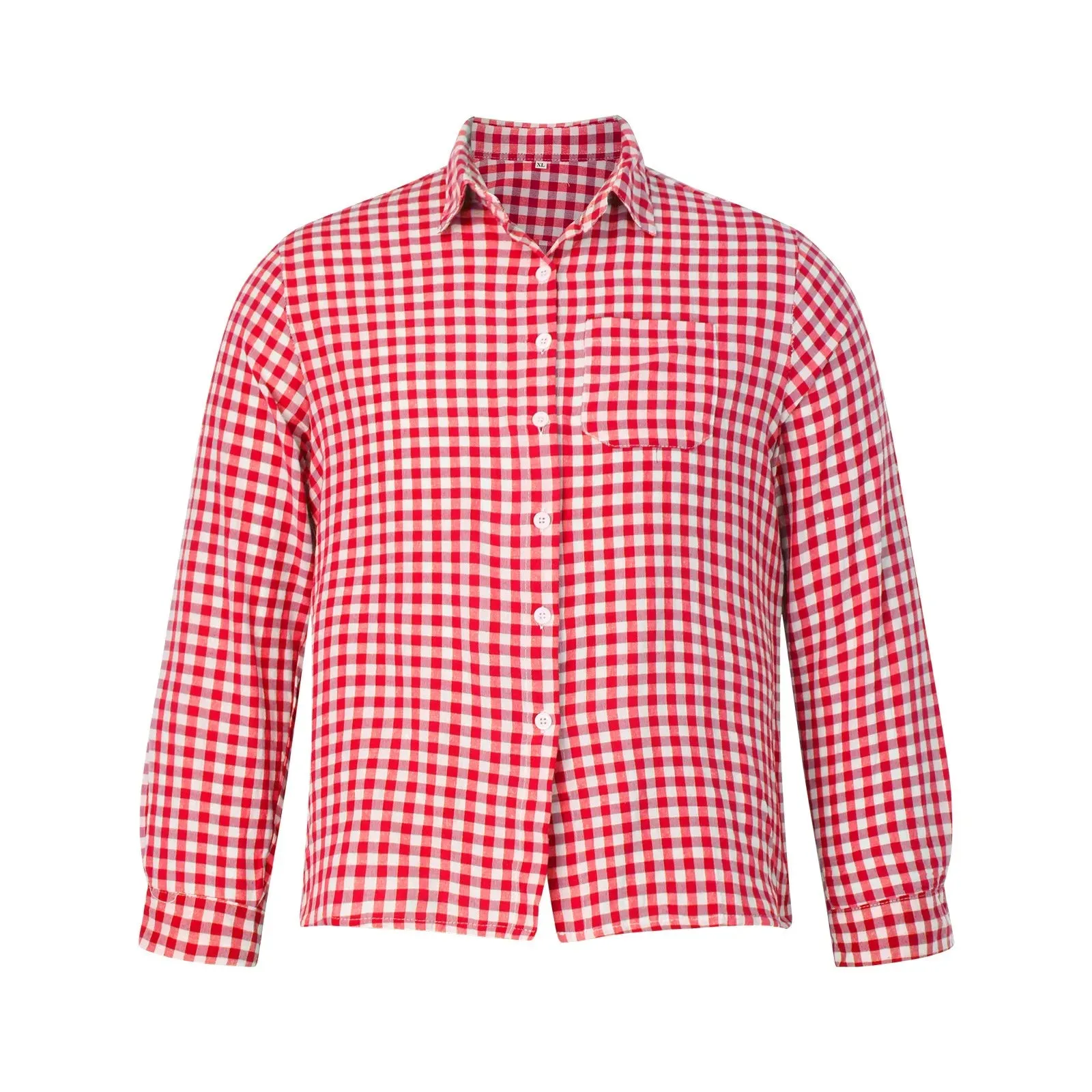 Men’s German Traditional Plaid Shirt – Oktoberfest Casual Beer Shirt with Pockets | Button Down Lapel Long Sleeve Shirt