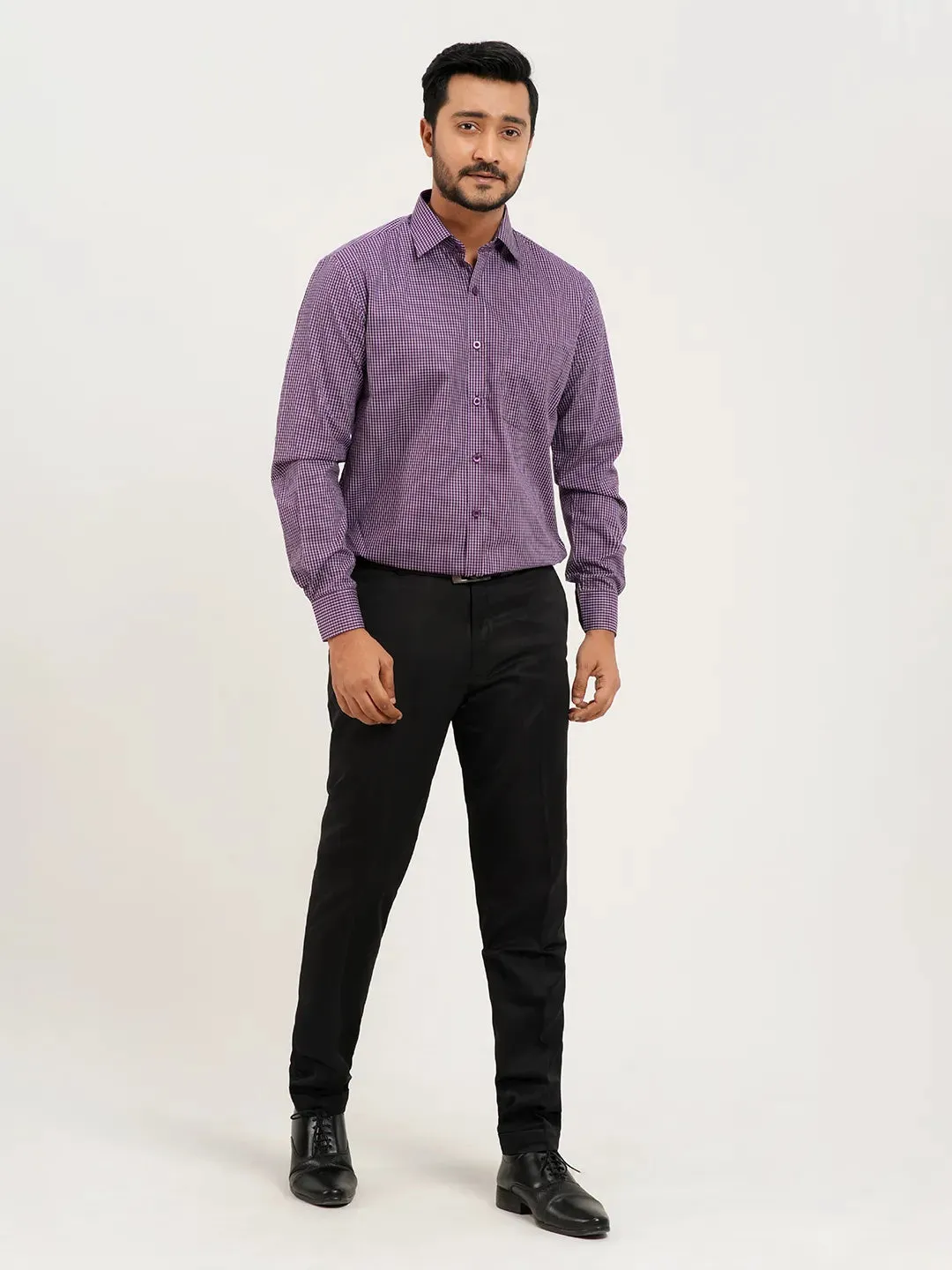 Men's Gingham Check Full Sleeve Formal Shirt