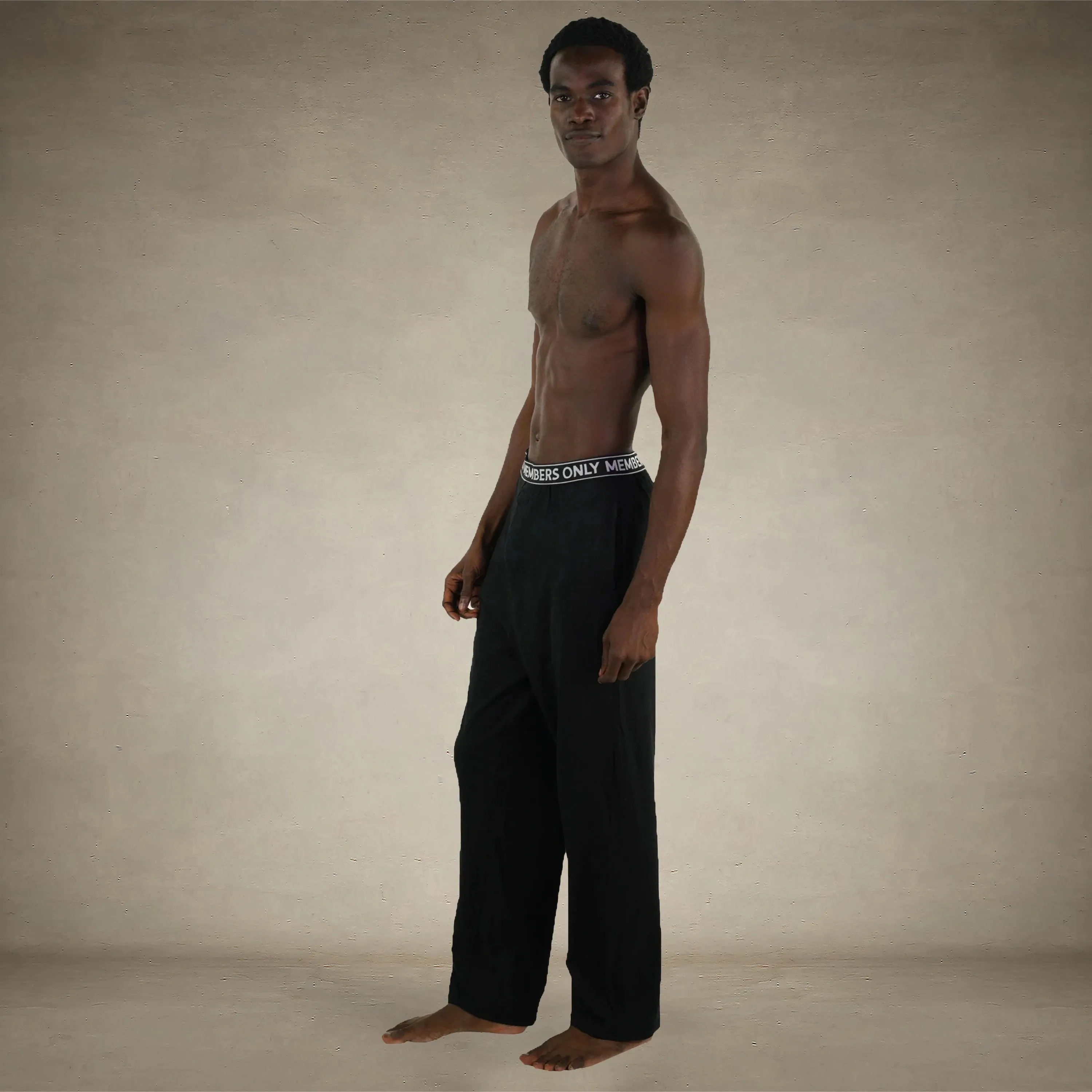 Men's Jersey Sleep Pant Logo Elastic - Black - FINAL SALE