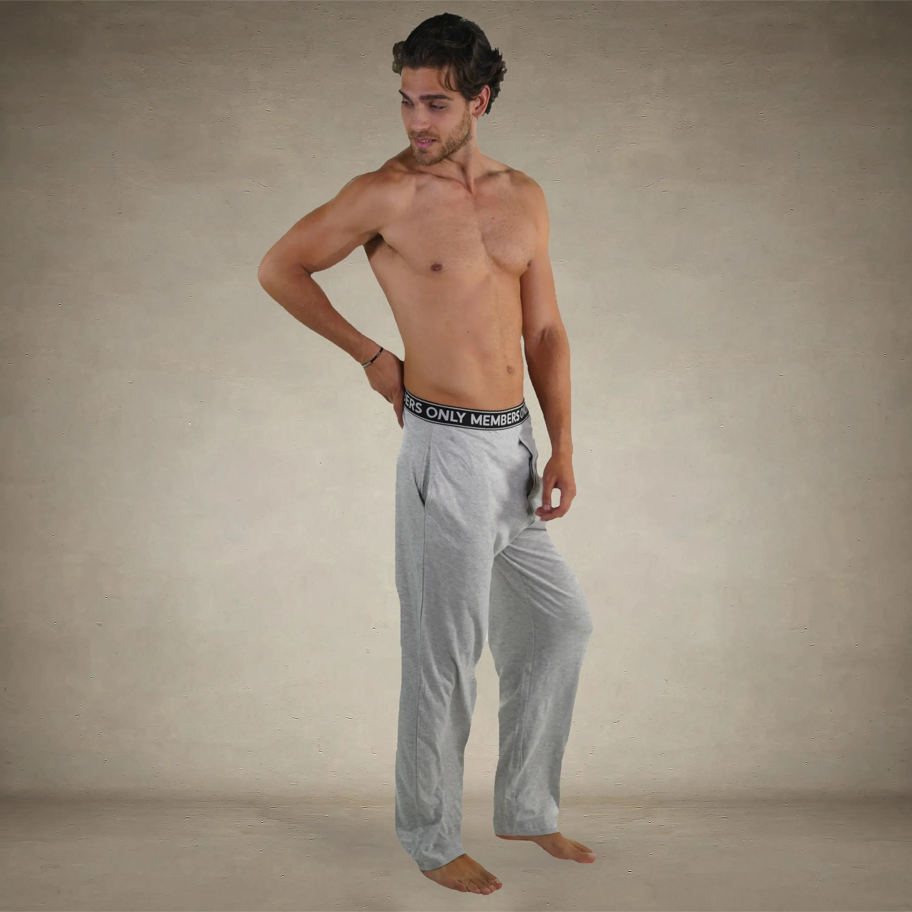 Men's Jersey Sleep Pant Logo Elastic - Grey - FINAL SALE