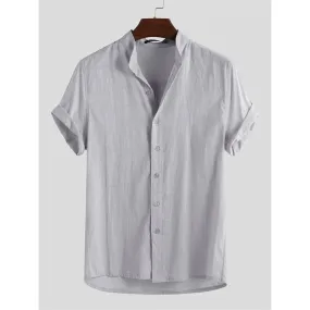 Men's Linen Loose Artistic Tops Holiday Casual Shirts