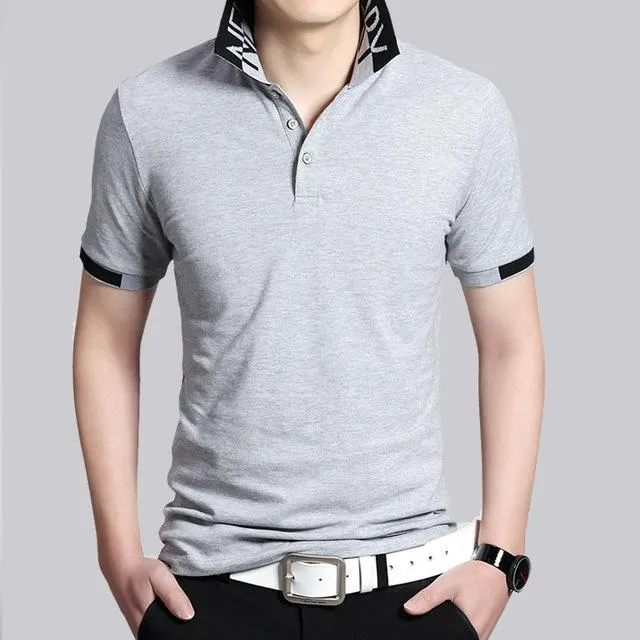 Mens Two Tone Short Sleeve Polo Shirt