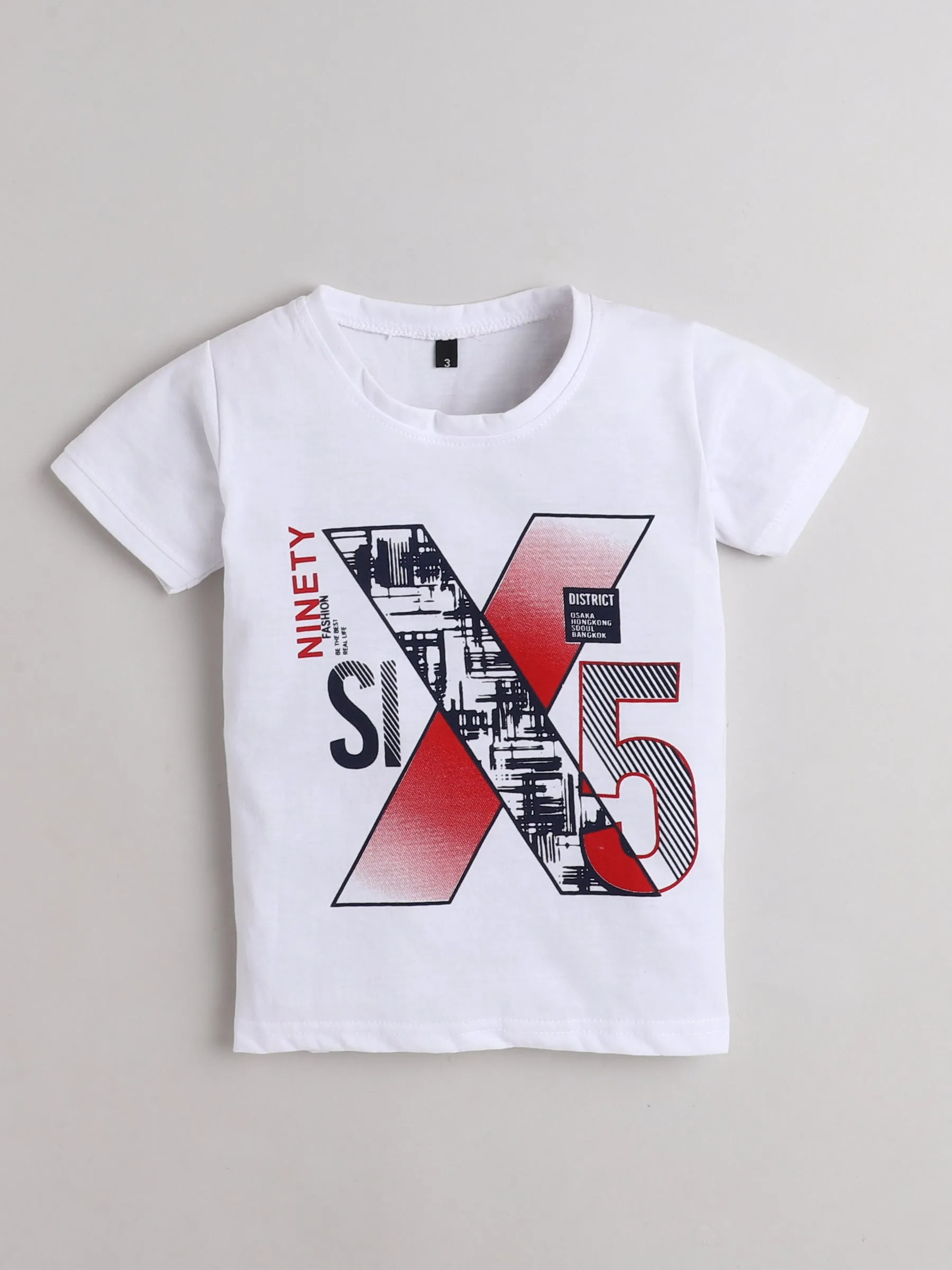 Ministitch white Tshirt and Navy Blue Denim jacket set for boys
