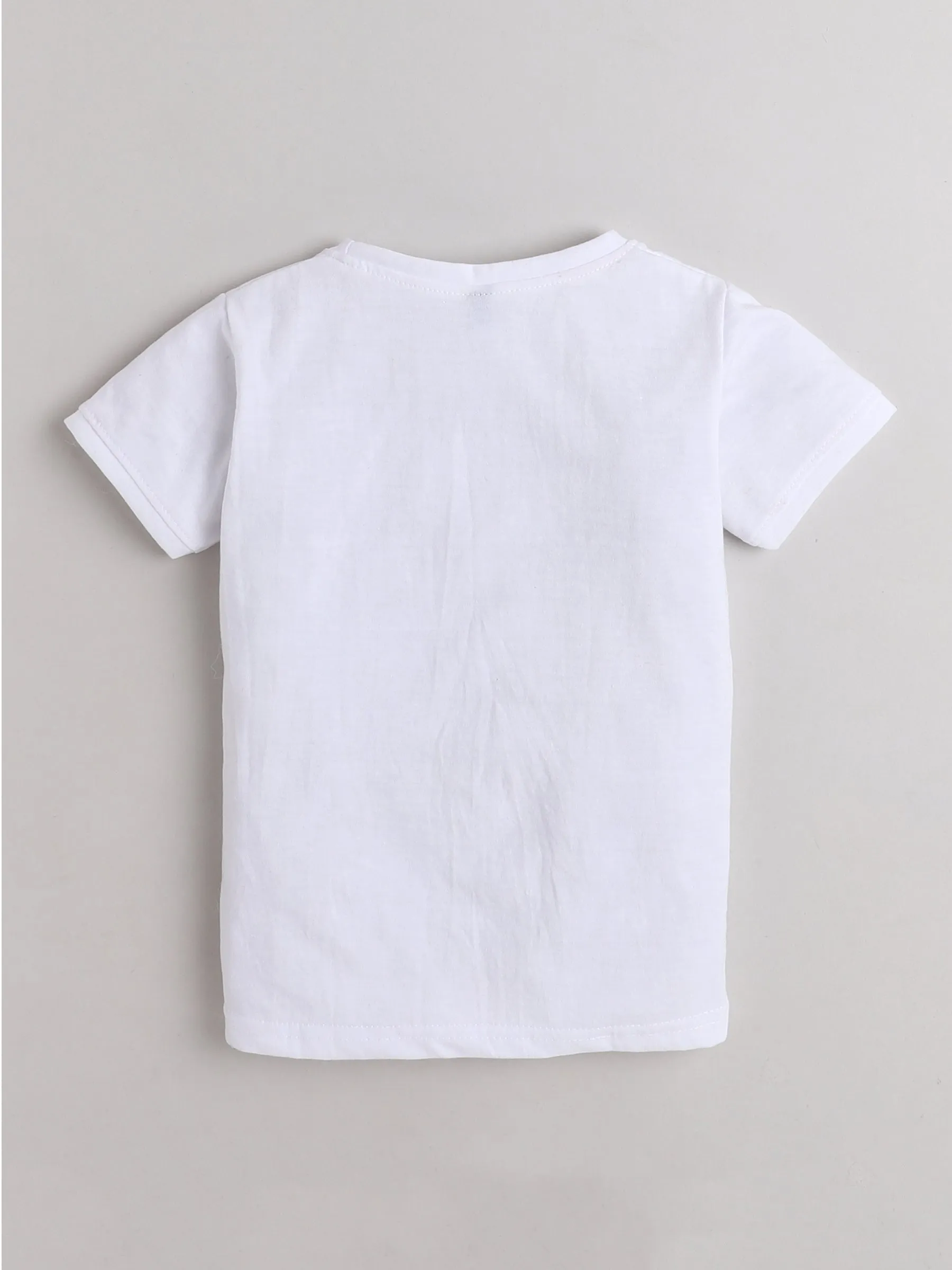 Ministitch white Tshirt and Navy Blue Denim jacket set for boys