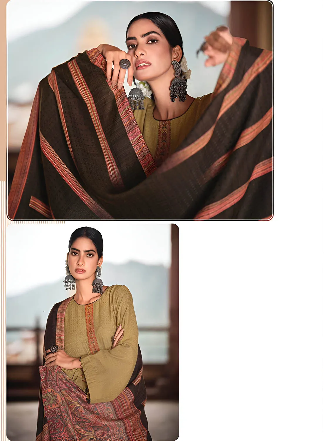 Mumtaz Arts Beige Lawn Cotton Unstitched Suit Dress Material for Women