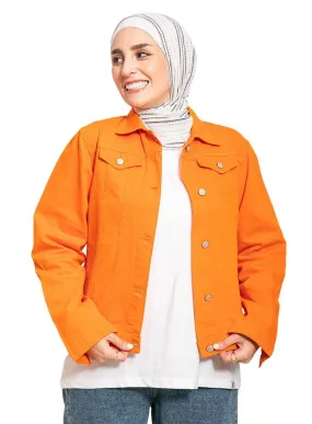 Orange Short Jacket Jeans