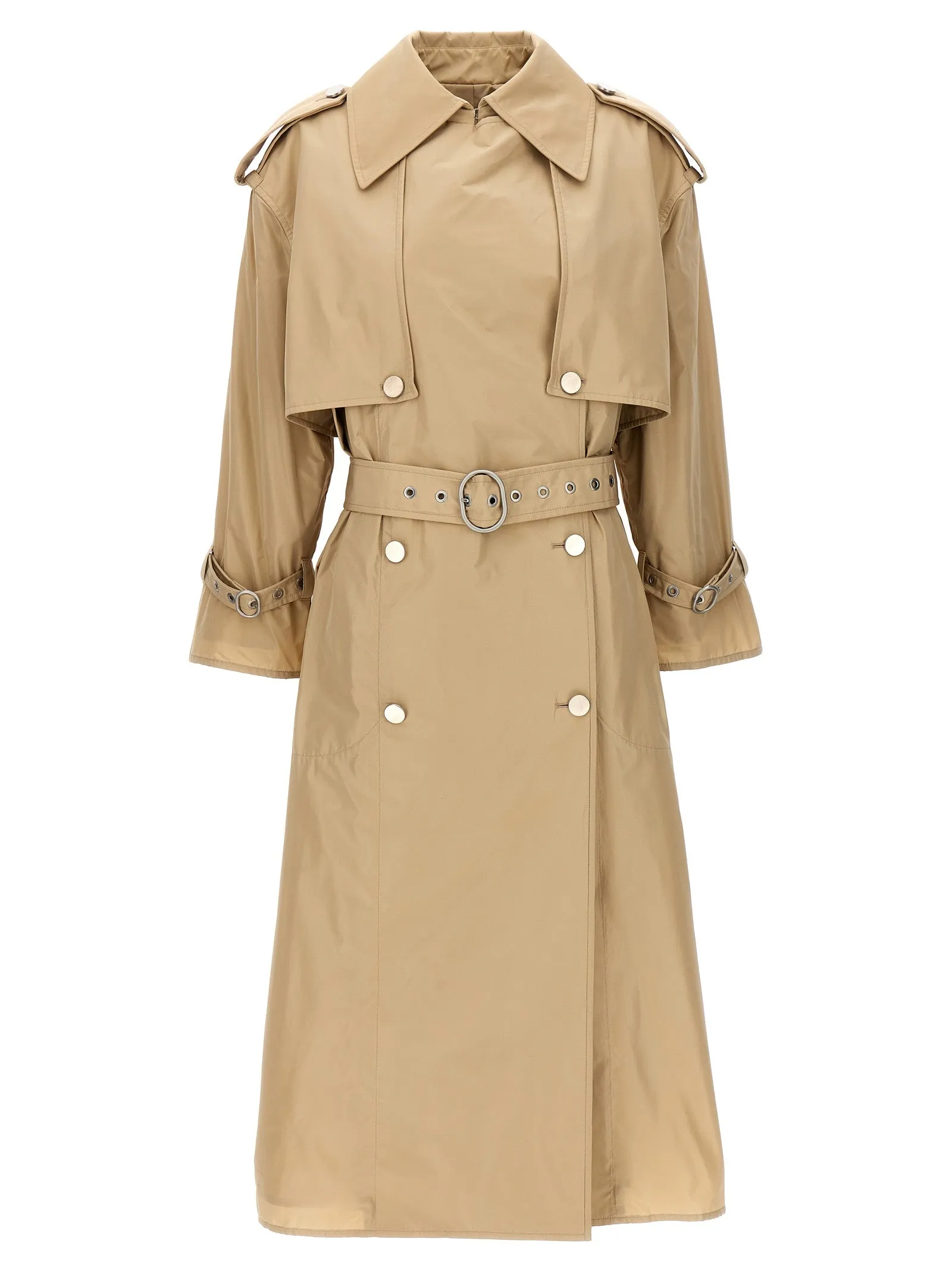Oversize Double-Breasted Trench Coat Trench E Impermeabili Beige