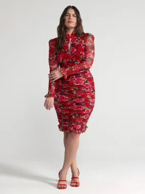 Patrice Floral Ruched Bodycon Dress