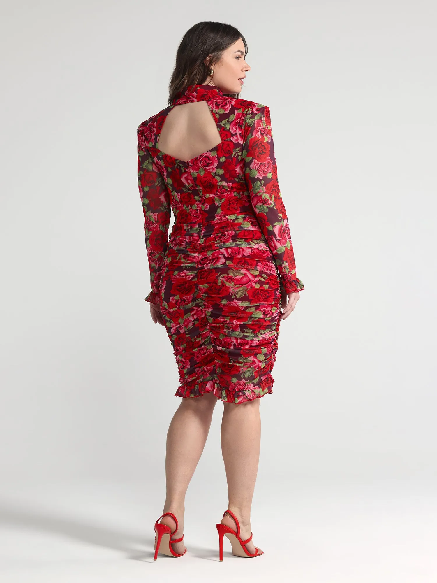 Patrice Floral Ruched Bodycon Dress