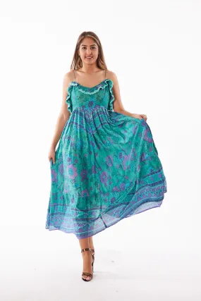 Peacock lurex dress