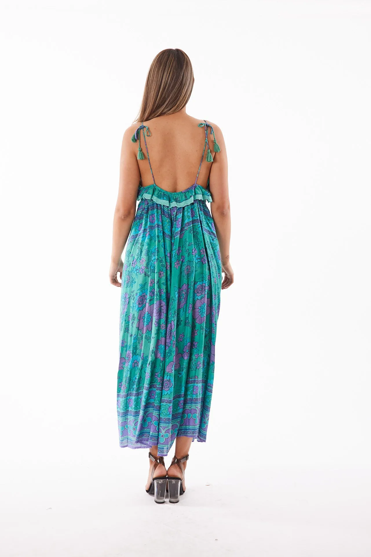 Peacock lurex dress