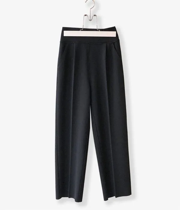 PHEENY/AMUNZEN HIGH WAIST TAPERED PANTS(BLACK)