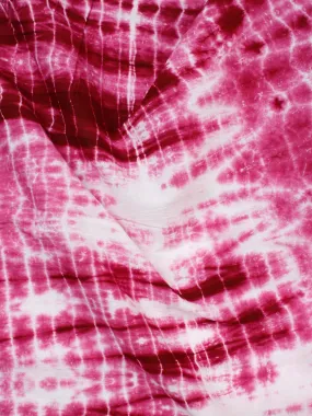 Pink White Shibori Dyed Cotton Fabric Per Meter - F0916185