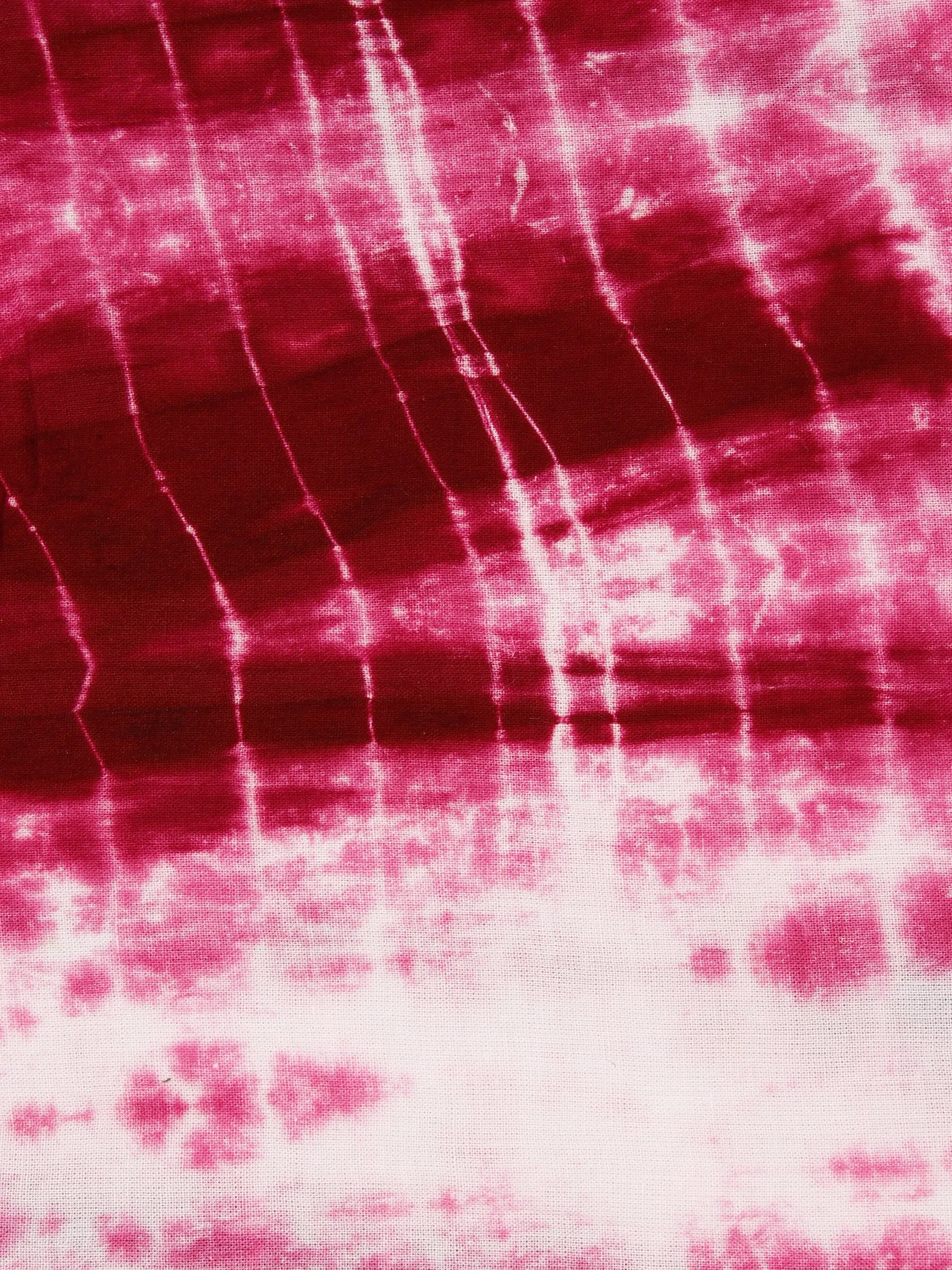 Pink White Shibori Dyed Cotton Fabric Per Meter - F0916185