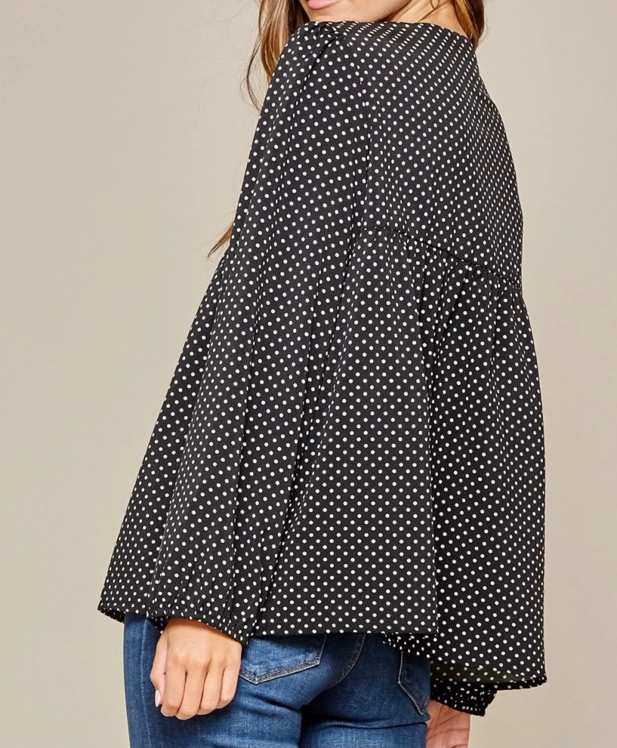 Polka Dot Darling Embroidered Top