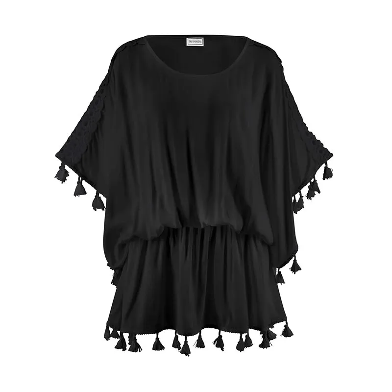 Polyester Lace Loose Beach Tunic #Lace #Tunic