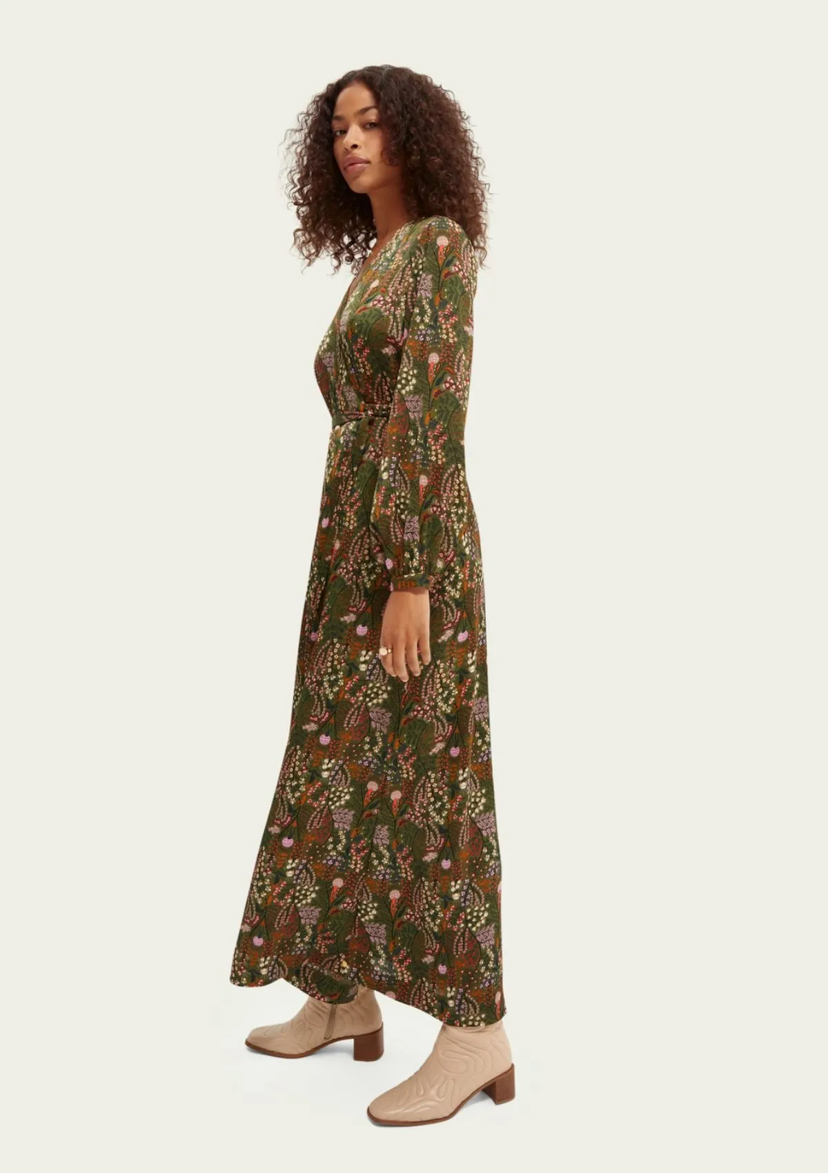 Printed Wrap-over Maxi Dress | Scotch & Soda