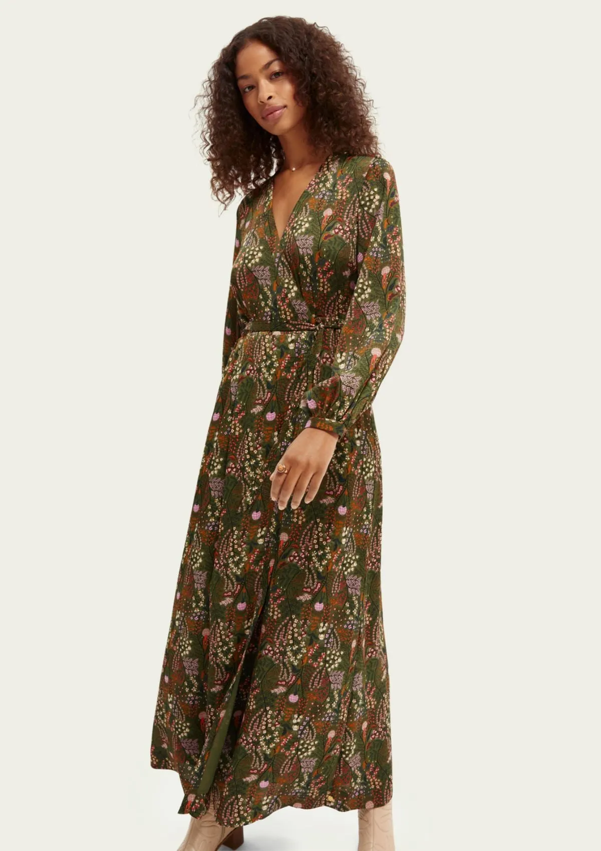 Printed Wrap-over Maxi Dress | Scotch & Soda