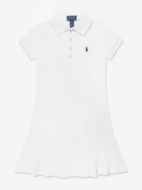 Ralph Lauren Girls Flared Polo Dress in White
