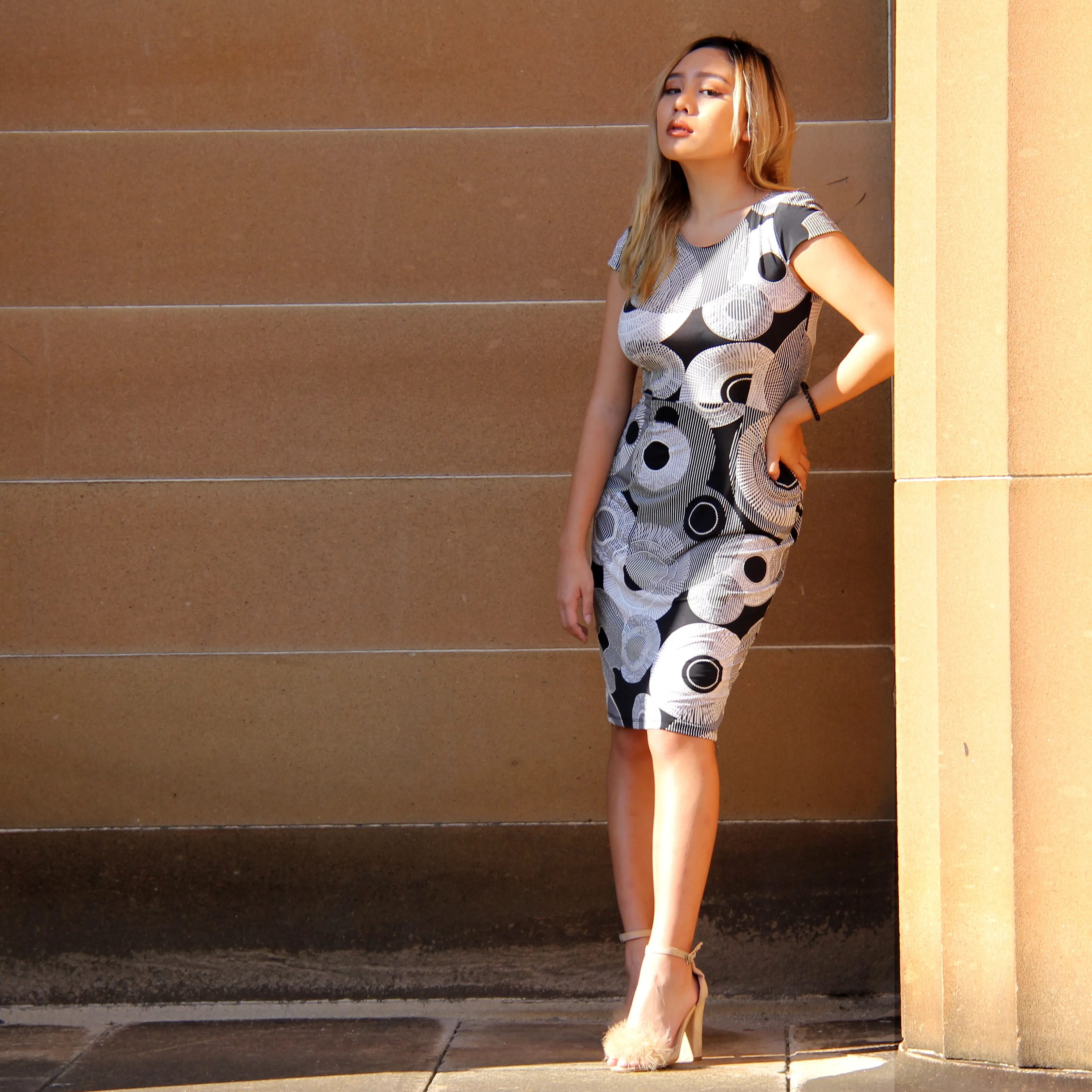 Reflections Capped Sleeve Dress