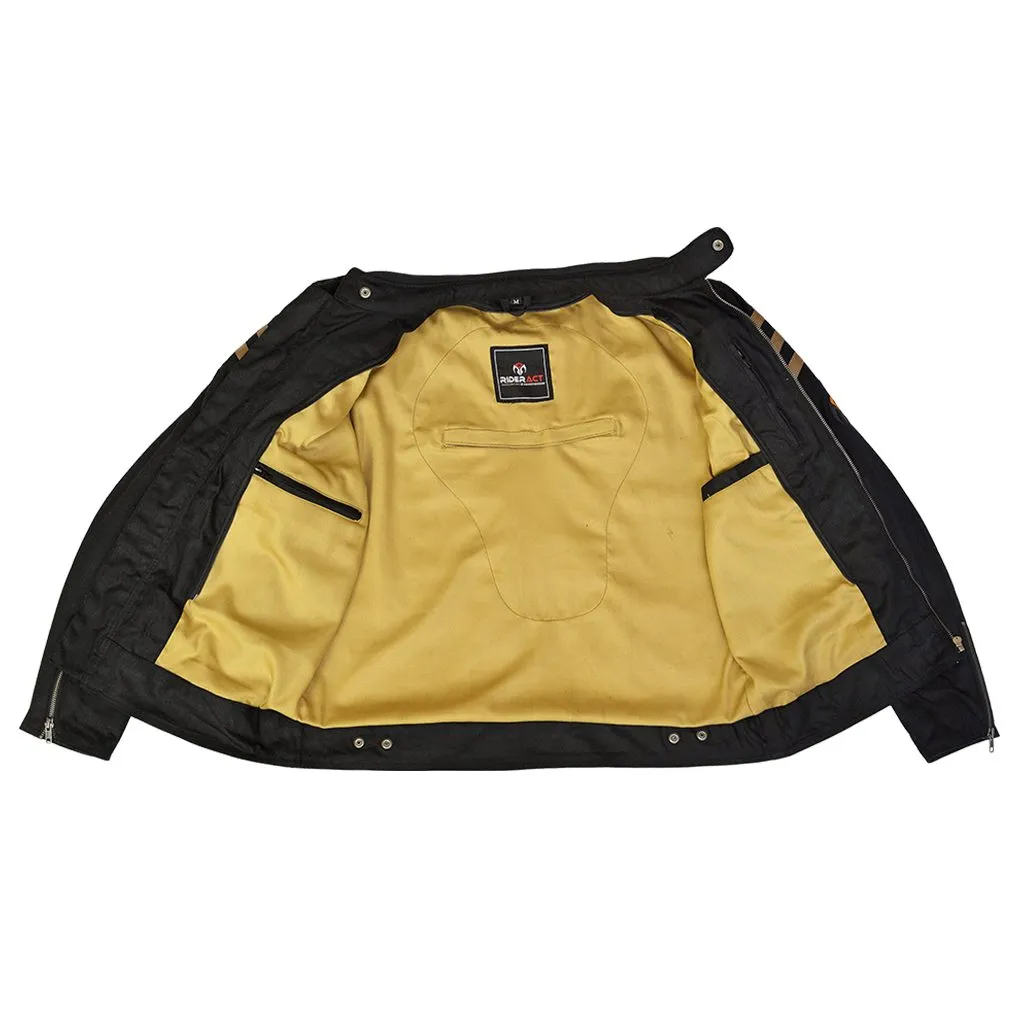 RIDERACT® Cotton Waxed Motorcycle Jacket Avista Biker Jacket