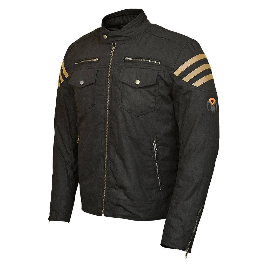 RIDERACT® Cotton Waxed Motorcycle Jacket Avista Biker Jacket