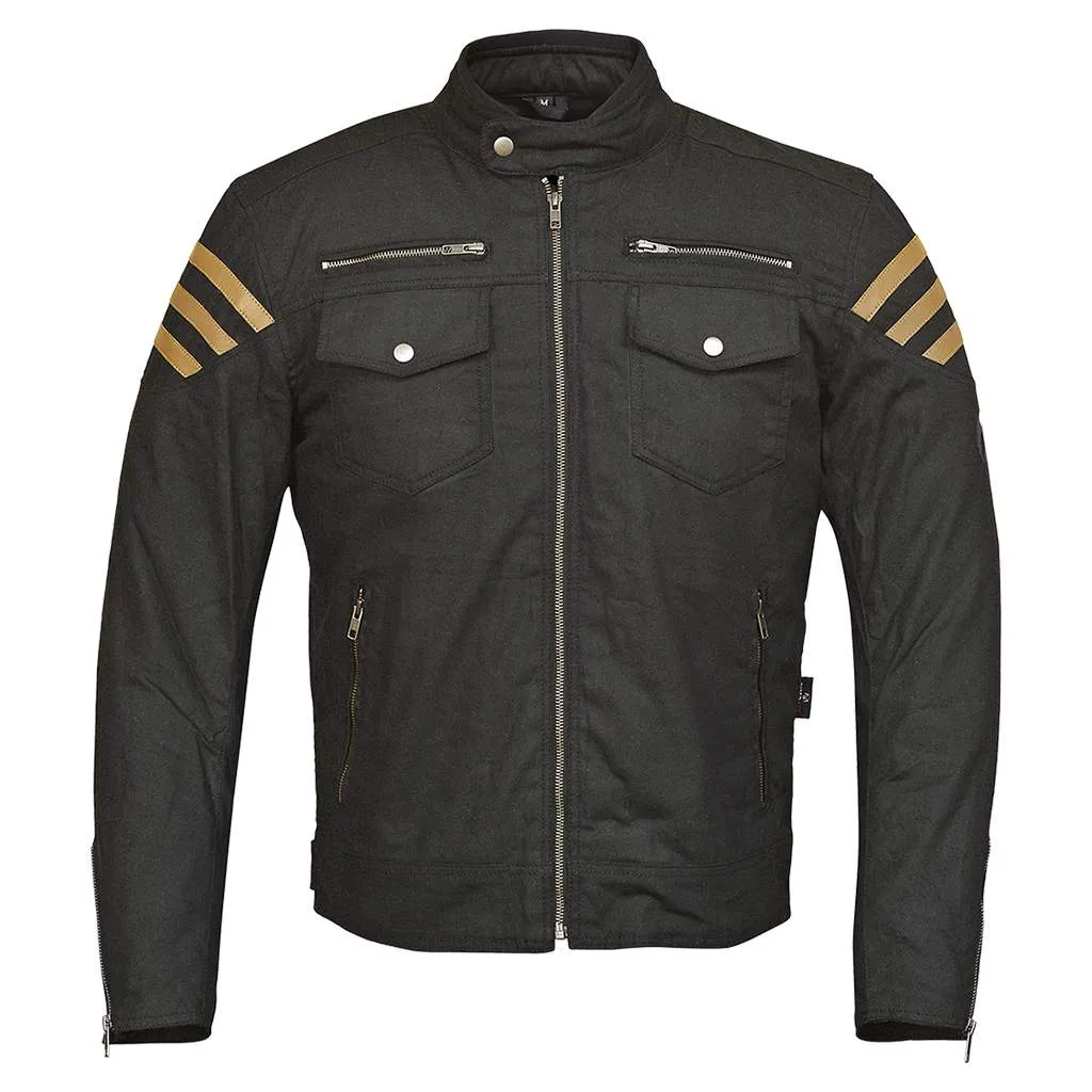 RIDERACT® Cotton Waxed Motorcycle Jacket Avista Biker Jacket