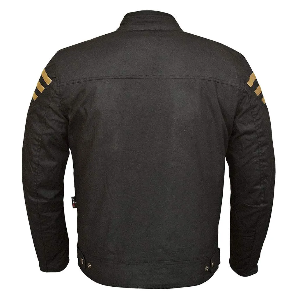 RIDERACT® Cotton Waxed Motorcycle Jacket Avista Biker Jacket