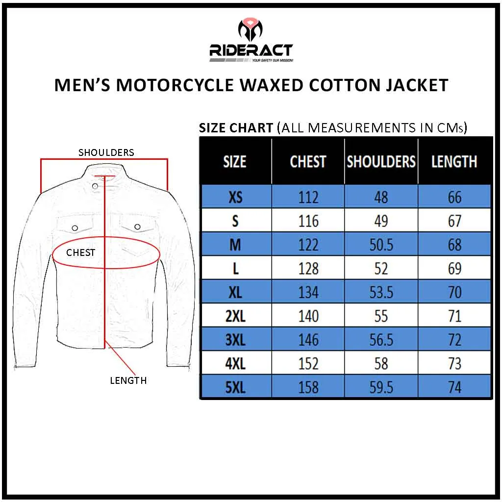 RIDERACT® Cotton Waxed Motorcycle Jacket Avista Biker Jacket