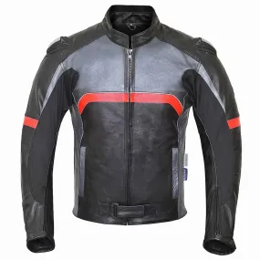 RIDERACT® Men Motorbike Jacket Martial Leather Moto Jacket