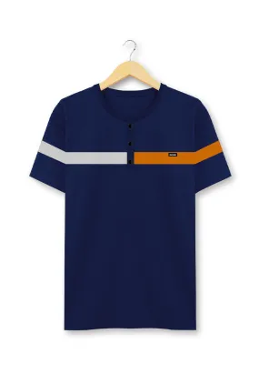 Ryusei T-Shirt Amagasaki Button CMB Navy