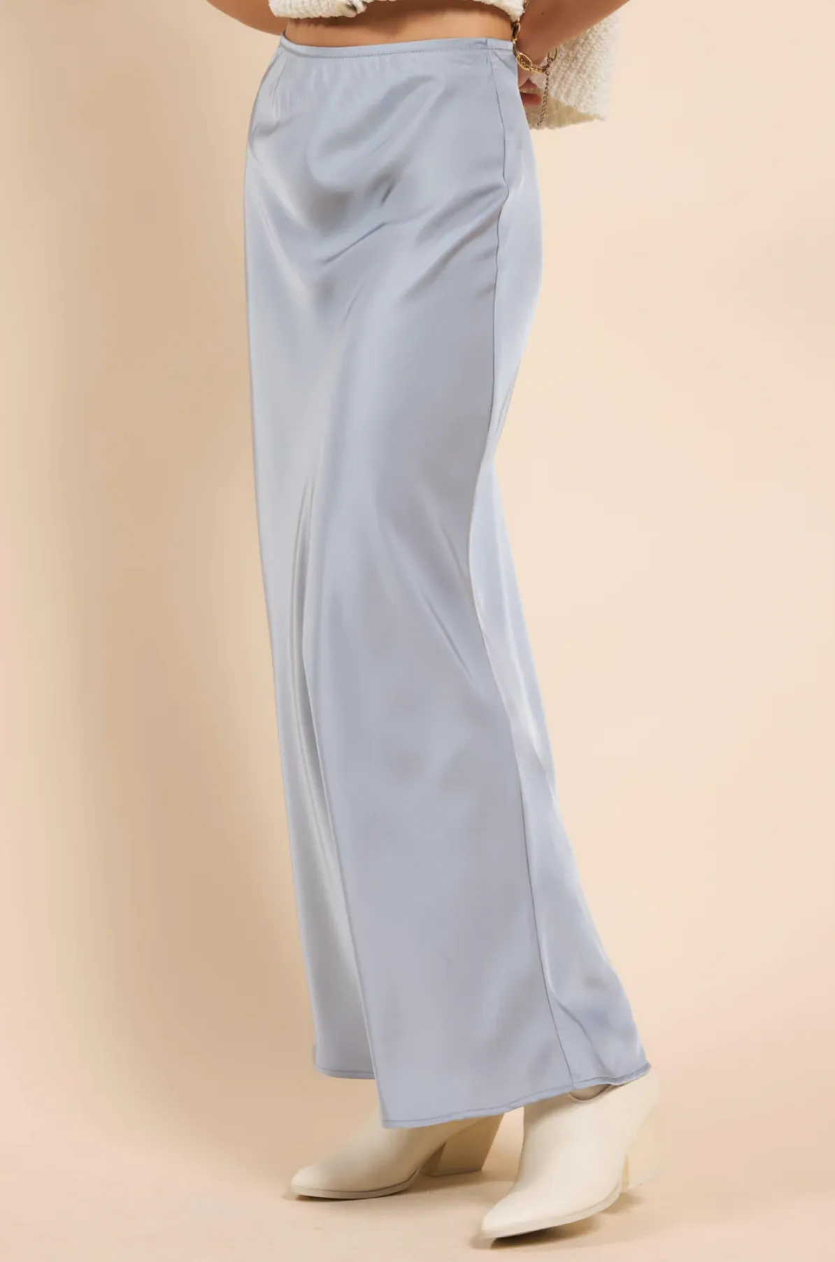 Sadie & Sage El Sol Slip Maxi Skirt (DUSTY BLUE)