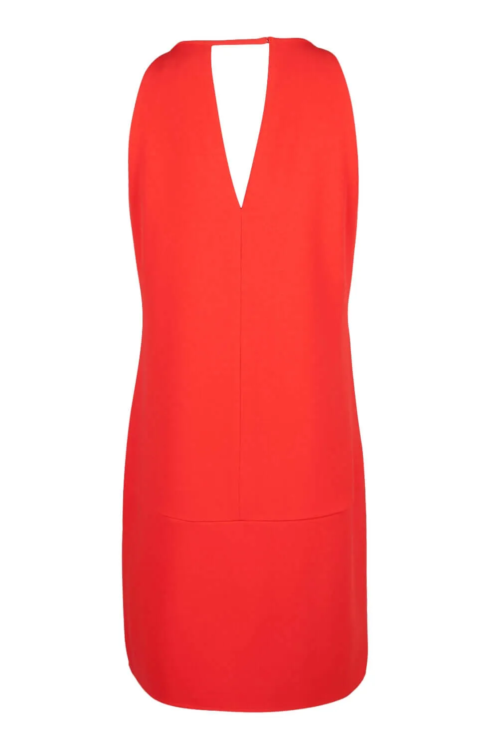 Sam Edelman Crew Neck Sleeveless Cutout Solid Stretch Crepe Dress
