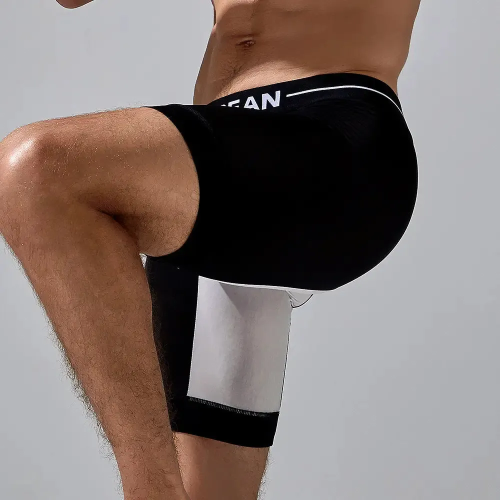 Seobean Men's Nylon-Spandex Long Boxer Briefs | Anti-Chafing Summer Underwear 240201